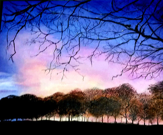 Daybreak Colours - view across fields at Kirriemuir